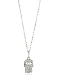 Kobelli "LOVE" Round Diamond Fashion Hamsa Pendant Necklace (1/10 cttw, HI/ I1-I2)