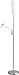 Lisette Polished Steel/Frost Glass Shade Floor Reading Lamp