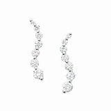 14k White Gold & Diamond Journey Post Earrings (0.50ctw)