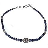 Sterling Silver Jewelry Necklace in Melachite Gemstone 19 "