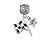 Checkered Race Flag Happy Birthday Charm Bead with Wish Star