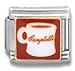 Clearly Charming Campbell's Soup Mug Red Campbell's Soup Italian Charm Bracelet Link