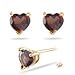 7 mm Heart Shape Garnet Stud Earrings in 14K title=