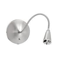 LED Gooseneck Wall Lamp in Brushed Steel