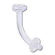 14 Gauge curved barbell CLEAR RETAINER 7/16"