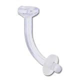 14 Gauge curved barbell CLEAR RETAINER 7/16