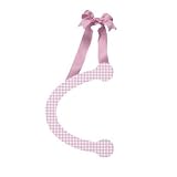 Pink Gingham Hanging Letter - C