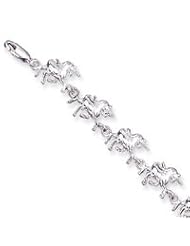 Sterling Silver Unicorns Bracelet QA14-7"