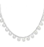 Drops of Wisdom Cultured Pearl on Silver Chain Necklace, White