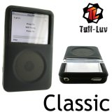 i-nique Colour-Me Silicone skin case - Apple Ipod Classic 160G (Black) + 2D Screen protection
