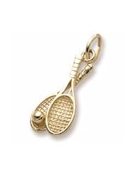 Rembrandt Charms, Tennis Racquet Charm in Solid Sterling Silver or Gold