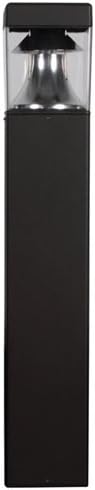 100w High Pressure Sodium Square Flat Top Bollard w/ Standard Reflector 120v in Bronze