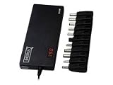 DIGITUS Notebook Netzteil Slim mit LED 90W In 100-240V out 15/16/18/18.5/19/19.5/20VoltDC Inkl.11 Stecker-Adapter +USB Lade Buchse