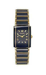 Rado Integral 18kt Yellow Gold Black Ceramic Mini Ladies Watch R20383192