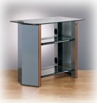 Bell'O B-733M - Stand for AV System - metal, glass - metallic silver, wood look - screen size: up to 32" - floor-standing