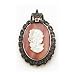 Sterling Silver Marcasite and Pink Shell Cameo Pin