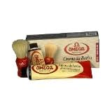 Omega Pure Bristle Shaving Brush and Eucalyptus Shaving Cream in Tube Set - Made in Italy - #45075