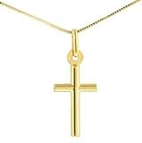 small hollow tube gold cross (14K gold, with chain)