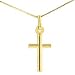 small hollow tube gold cross (14K gold, with chain)