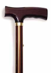 Adjustable Folding Cane with Storage Case - Bronze Cane with Real Wood Grip