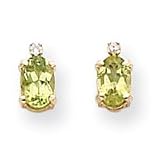 14k Diamond & Peridot Birthstone Earrings XBE175