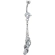 Clear Cubic Zirconia Flip-flop Dangle Belly Ring