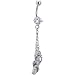 Clear Cubic Zirconia Flip-flop Dangle Belly Ring