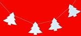 WHITE CHRISTMAS TREE GARLAND 9FT LONG 8 TREES (HEIGHT 120MM) C87