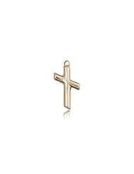 14kt Solid Gold Pendant Highest Quality Cross Medal 5/8 x 1/4 Inches -4261- Comes with a Black velvet Box