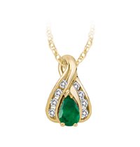 10kt. Gold, Emerald & Diamond Pendant