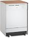 Kitchen & Housewares : GE GSC3500NWW Full Console Portable Dishwasher with 5 Wash Cycles, 2 Wash Options, Dial Controls, Nylon Racks, Candlelight Woodgrain Laminate Top and 64 dBA Sound Package: White on White