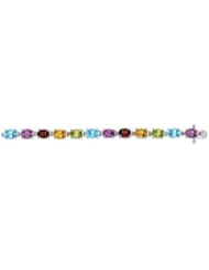 Oval Citrine, Blue Topaz, Peridot, Garnet and Amethyst Link Bracelet