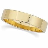 18K Yellow Gold Flat Band - 5mm Size 8.5