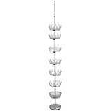 Household Essentials Floor to Ceiling Revolving Shoe Tree Holds 36 Pairs, Chrome