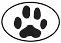 Dog Paw Sticker (Black/White, 5' x 3.5' )