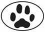 Dog Paw Sticker (Black/White, 5' x 3.5' )