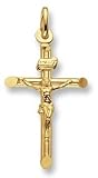 9ct Gold Tubular Crucifix Pendant