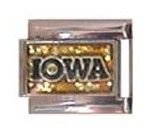 Iowa Hawkeyes Italian Style Charm-Glitter