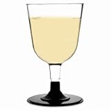 from Drinkstuff Disposable Wine Glasses Black 5.3oz / 150ml / 15cl - Sleeve of 12 | Plastic Wine Glasses, Party Wine Glasses, Buffet Wine Glasses
