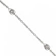 Diamond Ankle Bracelet in 14K White Gold 10 Inch Lobster