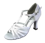 Gogo Dance Shoes - White Satin with White Mesh 3 " Heel