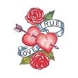 True Love Heart Temporary Tattoo 2x2