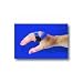 Short Ulnar Deviation Splint supports the metacarpal heads to reduce stress that can lead to deformity. Fits snuggly into the palmar area to reduce the danger of MP subluxation during hand use. Permits use of the IP and PIP joints in grasp but restricts both MP joint flexion and extension. The raised ulnar border maintains finger alignment without the need for individual finger tabs. Two dynamic Velstretch and hook and loop royal blue straps hold without discomfort. Constructed of AliLite , a tough, durable thermoplastic. Customize with a heat gun if neccessary. Black. Sizing: Measure MP width from ulnar aspect of fifth metacarpal to redial aspect of second metacarpal on dorsal surface of hand. Small: 2" - 2 " Medium: 2 " - 2 " Large: 2 " - 3 " Specify size and Left or Right.