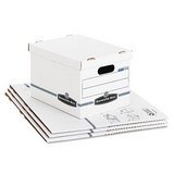 Bankers Box 0070308 Stor/file storage box, lift-off lid, letter/legal, 12x10x15, white, 4/ct