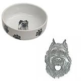 Bouvier Paw Print Bowl, Porcelain by Rosalinde (7 in. x 2.5 in. deep)