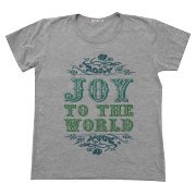 タイポグラフィー Tシャツ 古き良き時代のぬくもりを感じる一枚 ストレートなメッセージを柔らかい雰囲気で包み込んだような爽やかな Ｔシャツ デザイン JOY TO THE WORLD