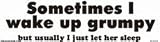 Sometimes I wake up grumpy but usually I let her sleep bumper sticker