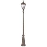 Gamasonic GS-98S Royal Solar Lamp Post Light with Single Lamp and Super Bright White LEDs, in Weathered Bronze Finish