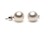 Pair of 10.0-11.0 mm, White South Sea Pearl Stud Earrings