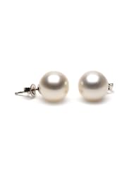 Pair of 10.0-11.0 mm, White South Sea Pearl Stud Earrings